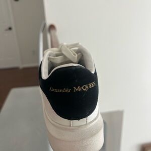 Alexander McQueen Black and White Sneakers with Gold Detail